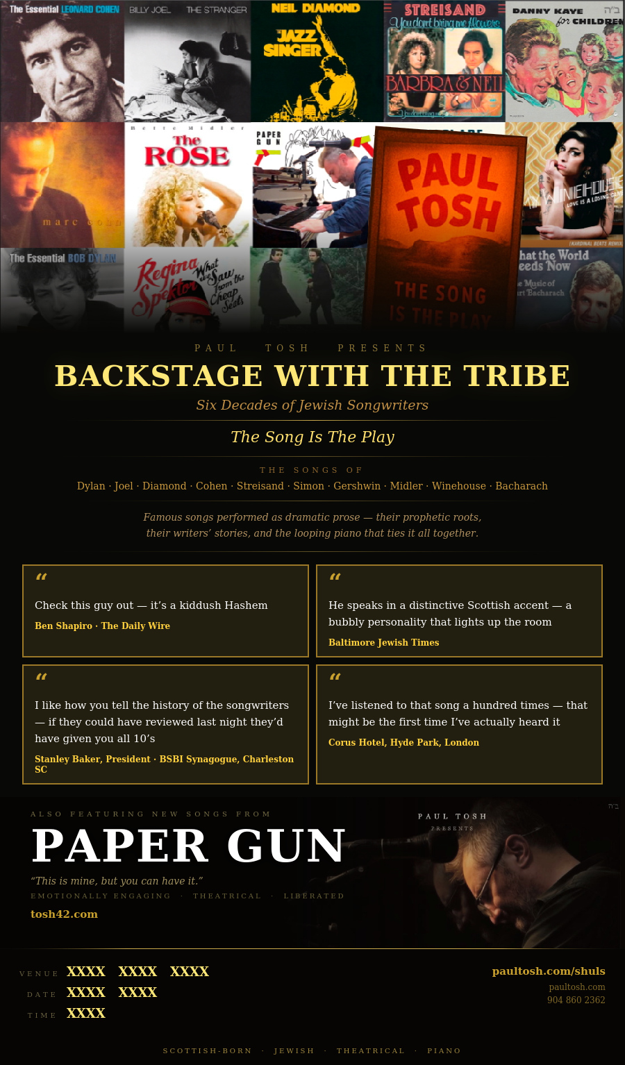 Backstage With The Tribe — Paul Tosh Programme Poster