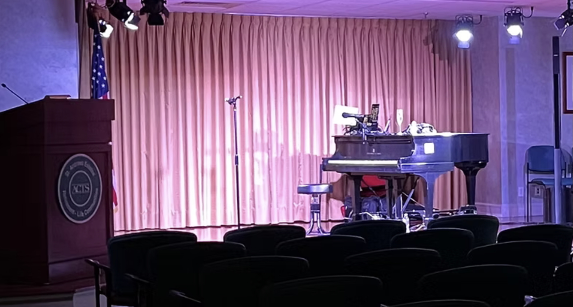 Piano on stage